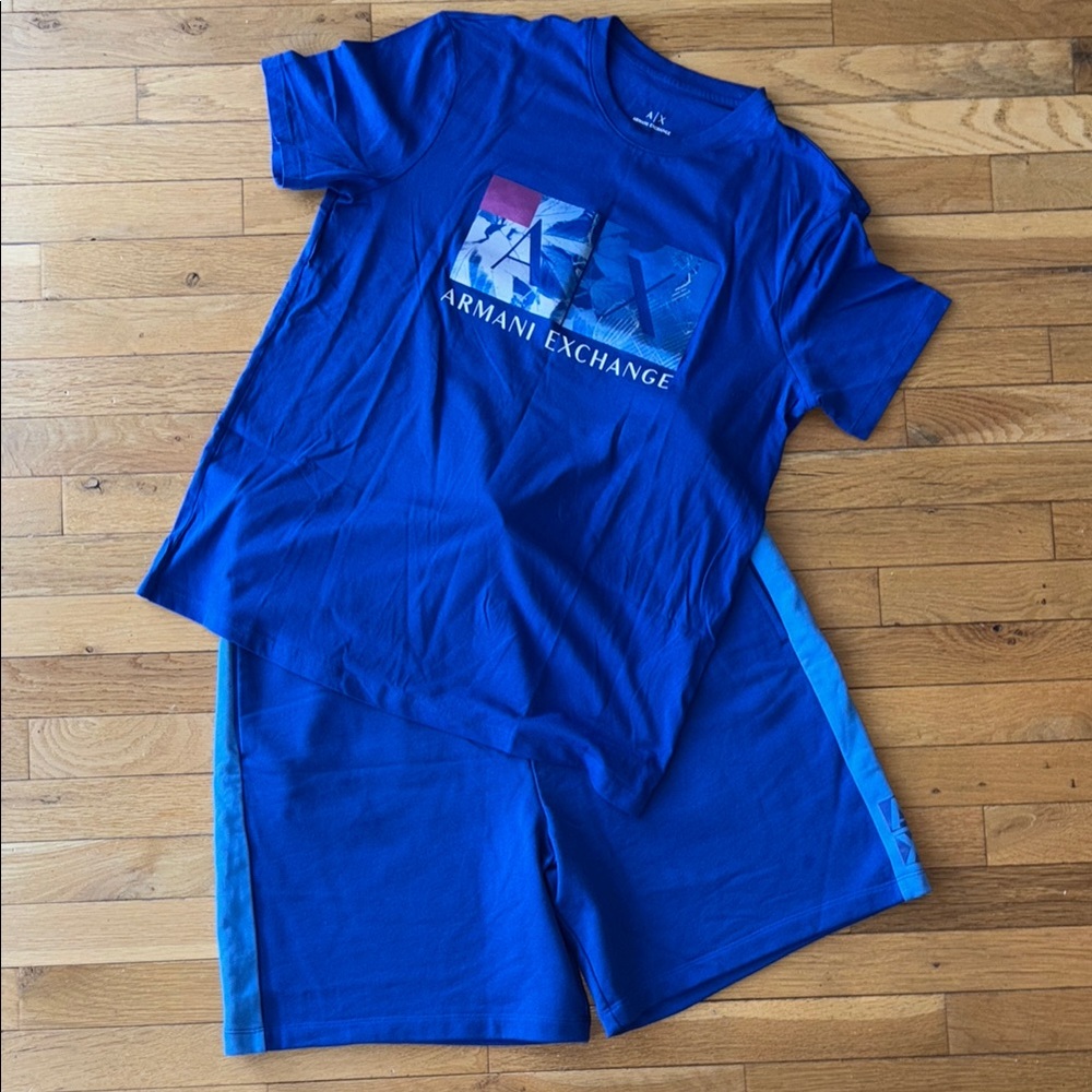 Armani Exchange Vibrant Blue Tee and Shorts